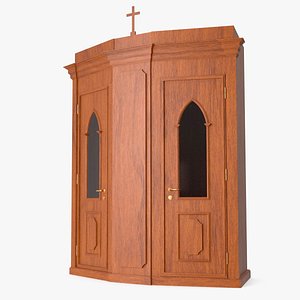 Wooden Confessional Booth model