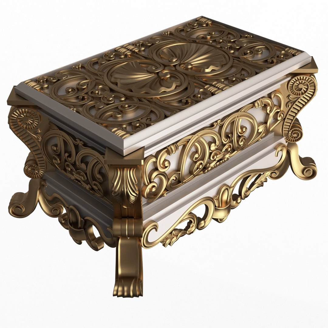 Casket Carved 013 White 3D Model - TurboSquid 2207842