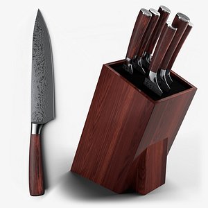 Damascus Steel Japanese Knives Set