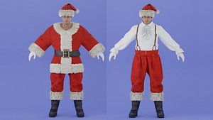 3D Man Santa outfit model