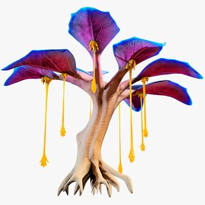 Alien Tropical Tree Blue PBR