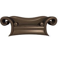 Canap retro en cuir de couleur sable
