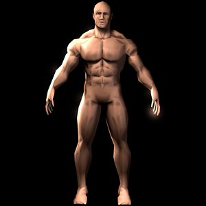 muscular wings character 3d model