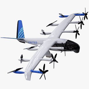 Rigged Flying Car Archer Midnight eVTOL Vehicle US Skin Edition PBR