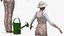 Jardinier Asiatique Femme Rigged