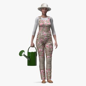 Gardener Asian Woman Rigged model