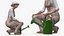 Jardinier Asiatique Femme Rigged