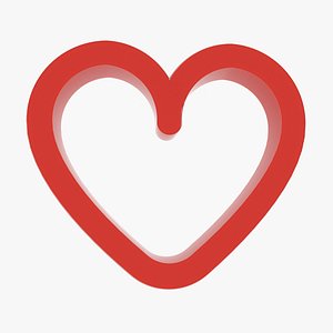 3D model Glass Heart Icon Animated Low-poly 3D model