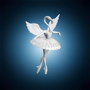 Flamingo Ballerina Angel Ballet 3D Print Sculpture 3D model