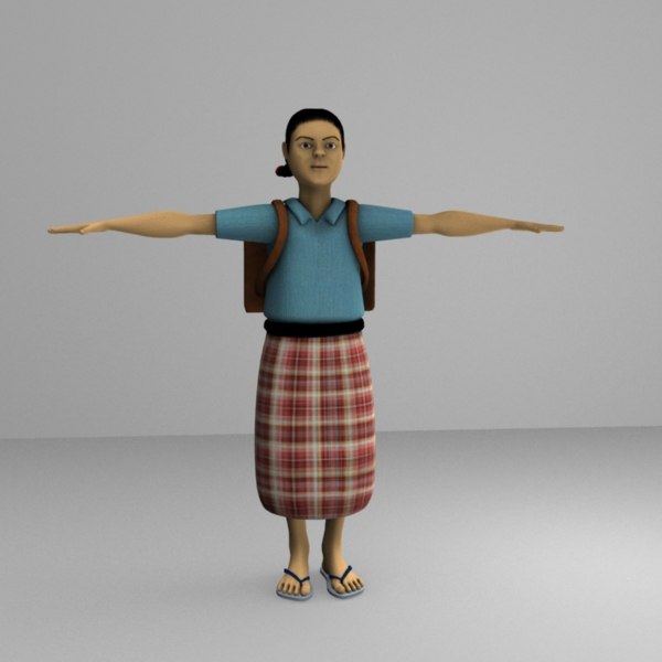 3d model school girl