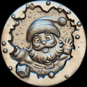 Santa Winter Greeting Relief Free print