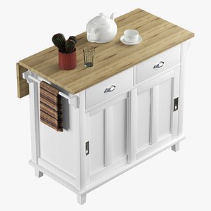 Crate&Barrel Belmont Kitchen Island 3D Model