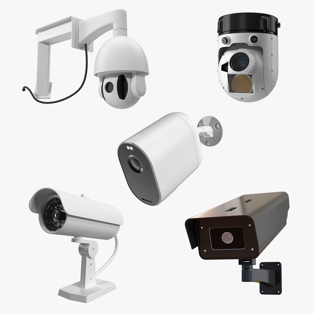 Exterior Security Cameras Collection 3 3D model preview