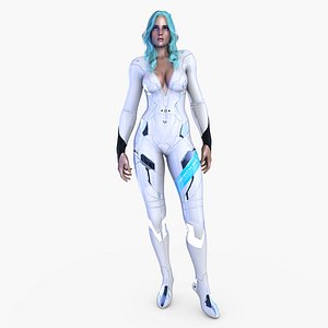 Sci-fi Woman Space Suit Woman Character 3D model