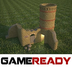 brick tower medieval 3d model