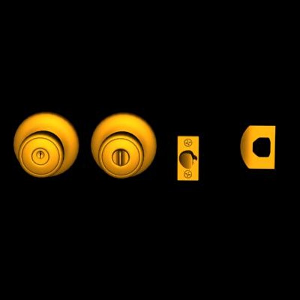 3d knob lock model