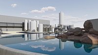 3D Huge Manufacturing Water Desalination plant