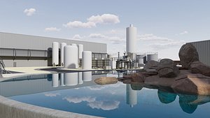 3D Huge Manufacturing Water Desalination plant