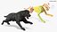 Black Labrador Dog Running Fur Animated Rigged