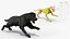 Black Labrador Dog Running Fur Animated Rigged