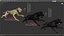 Black Labrador Dog Running Fur Animated Rigged