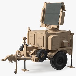MPQ-64 Sentinel Radar Sand Color Rigged 3D model