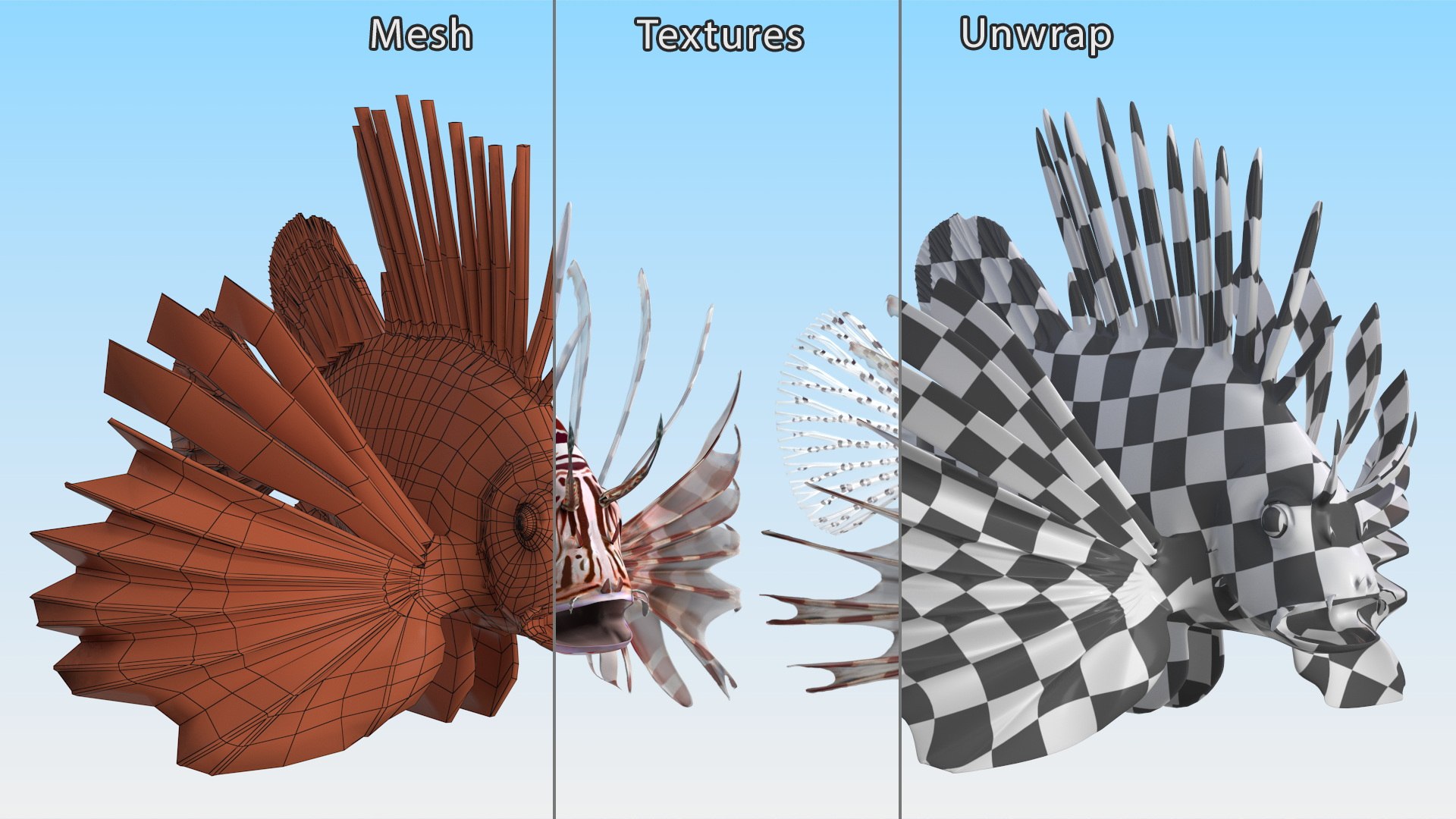 Lionfish Marine Creature 3D model https://p.turbosquid.com/ts-thumb/L4/QFzx61/SB/lionfish_marine_creature_014/jpg/1743531193/1920x1080/fit_q87/e2cf1a1eaf7acdc29533764e8f40f49ace808aff/lionfish_marine_creature_014.jpg