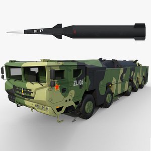 Chinese DF-17 missiles 3D model