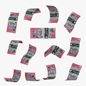 Australia 20 Dollar Falling Notes 3D