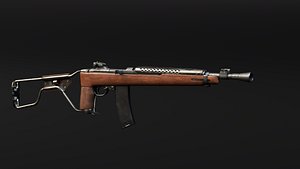 3D M1 Carbine M1A1 folding paratrooper model