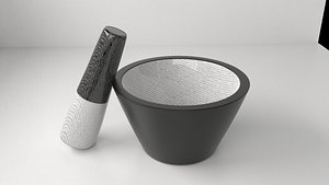 ceramic mortar pestle 12 3D
