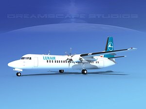 3d model of fokker aircraft