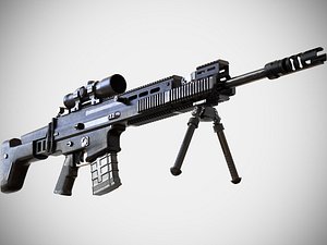 FN SCAR - H SV Sniper Rifle - Highly Detailed - PBR - 3D Model