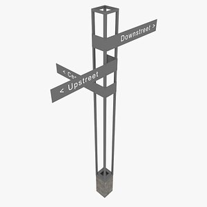 3D model outdoor wayfinding signs