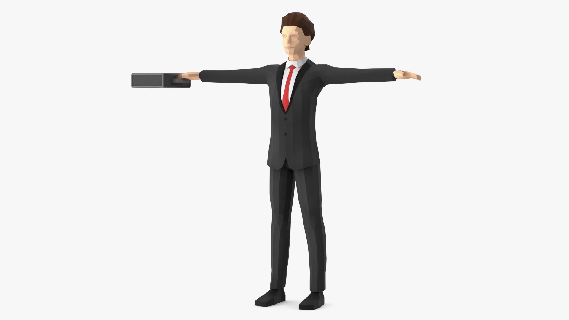 Businessman Low Poly Rigged 3D model preview