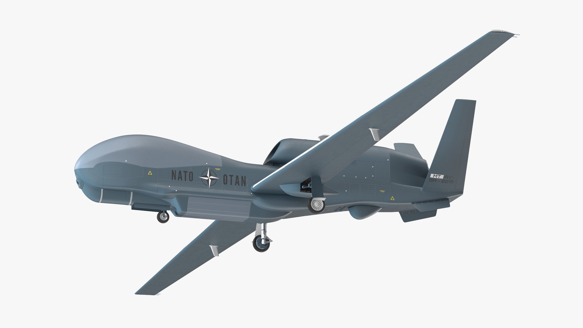 RQ-4D Phoenix Global Hawk Drone Rigged for Maya 3D model preview