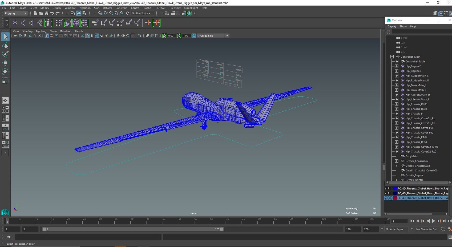 RQ-4D Phoenix Global Hawk Drone Rigged for Maya 3D model https://p.turbosquid.com/ts-thumb/L4/hGu8ZS/ZB/rq4dphoenixglobalhawkdroneriggedformayac4dmodel050/jpg/1706148491/1920x1080/fit_q87/66a9423df03b663310f6b9670650e30dcc85ad3f/rq4dphoenixglobalhawkdroneriggedformayac4dmodel050.jpg