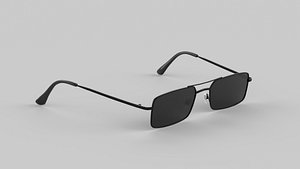 3D Retro Small Eyewear Glasses model