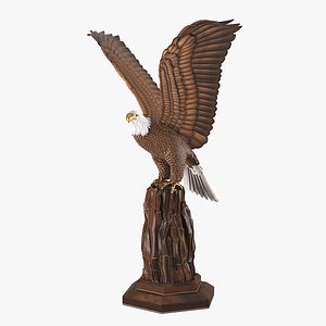 3d model realistic eagle sculpture