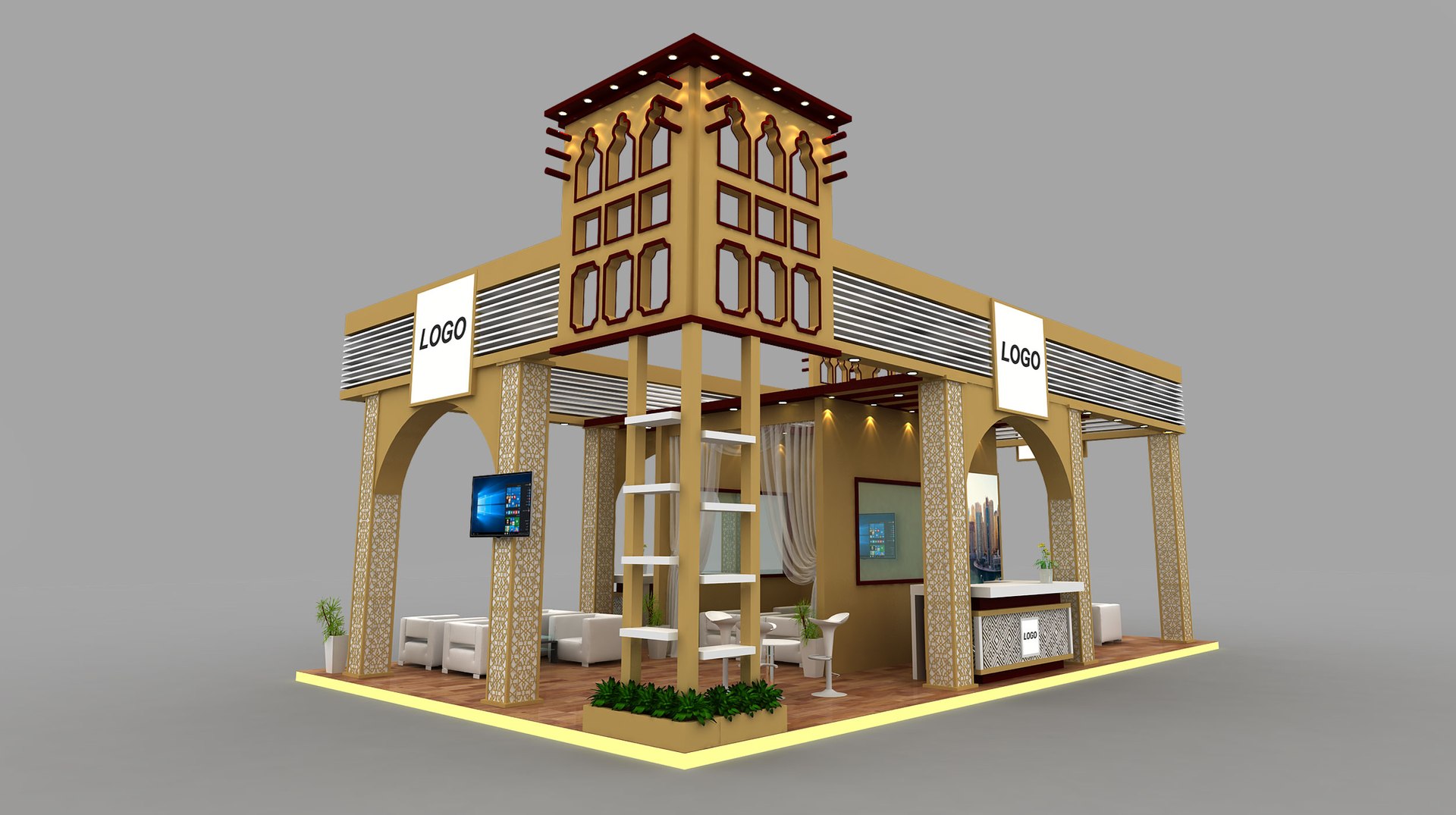 Exhibition Standarabic Style 3D Model TurboSquid 1626385