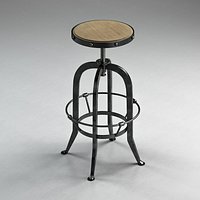 Bryan Industrial Loft Retro Rustic Pine Swivel Bar Counter Stool