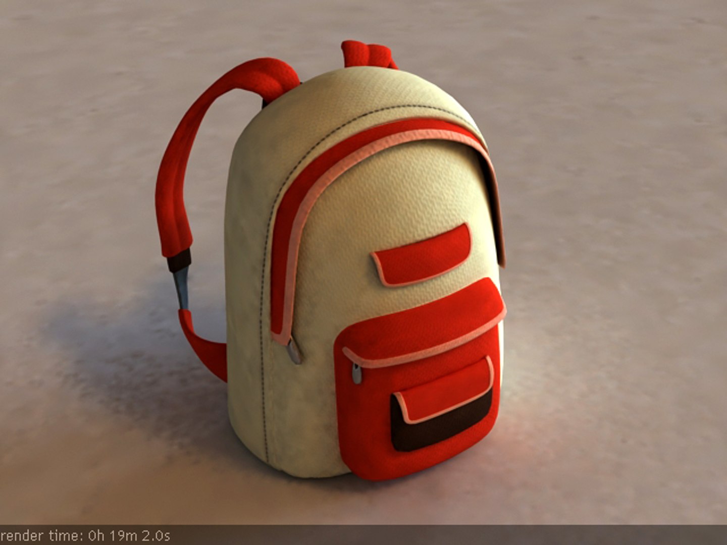 School Bag 3D Illustration download in PNG, OBJ or Blend format