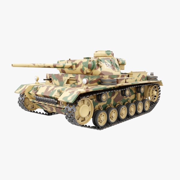 3D German Panzer III ausf M WWII Tank Camo