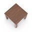 Quadratischer Tisch aus dunklem Holz