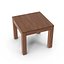 Quadratischer Tisch aus dunklem Holz