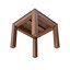 Quadratischer Tisch aus dunklem Holz
