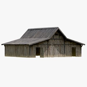 3D model Realistic Wooden Barn