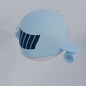 Cartoon spherical airplane
