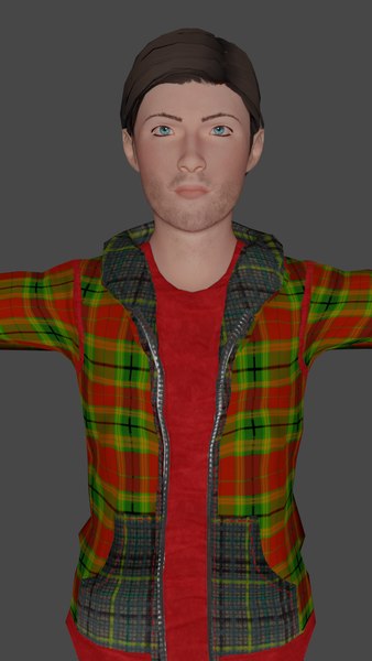 young guy low-poly ready 3D model