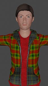 Young Guy Low-poly 3D model Ready for games